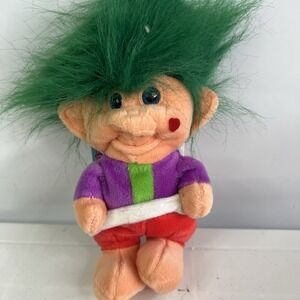 Pebble Troll Doll Green Hair 9" Soft Beany Body Vtg 1998 Imperial Rare w Tag